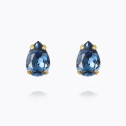 Caroline Svedbom Petite Drop Örhängen, Denim Blue -Guld