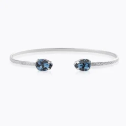 Caroline Svedbom Armband Caroline Svedbom Petite Drop Armband, Denim Blue – Rhodium