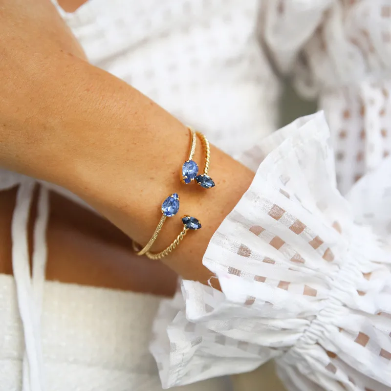 Caroline Svedbom Armband Caroline Svedbom Petite Drop Armband/ Lapis (Rhodium)