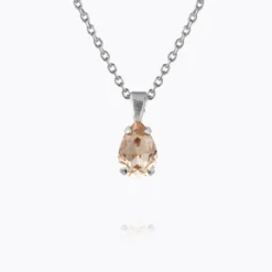 Caroline Svedbom Petite Drop Halsband / Light Silk (Rhodium)