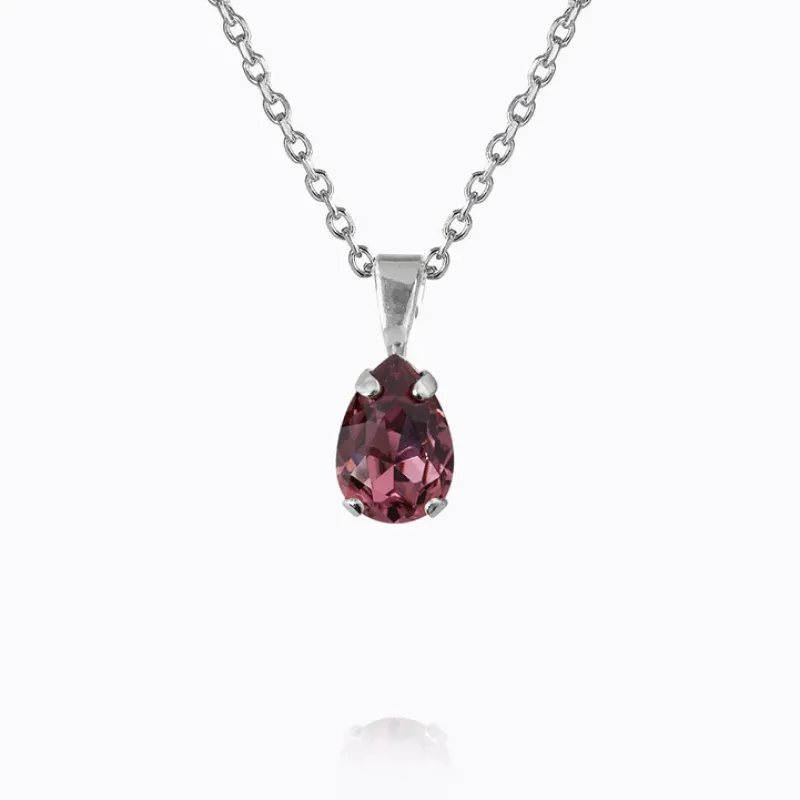 Caroline Svedbom Petite Drop Halsband / Iris (Rhodium)