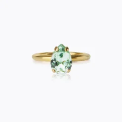 Caroline Svedbom Petite Drop Ring / Chrysolite (Guld)