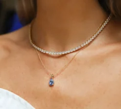 Caroline Svedbom Halsband Caroline Svedbom Petite Drop Halsband/ Lapis (Guld)