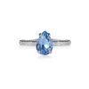 Caroline Svedbom Petite Drop Ring / Lapis (Rhodium)