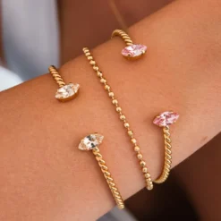 Caroline Svedbom Armband Caroline Svedbom Petite Navette Armband / Light Silk (Guld)