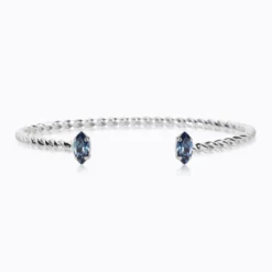 Caroline Svedbom Armband Caroline Svedbom Petite Navette Armband / Denim Blue (Rhodium)