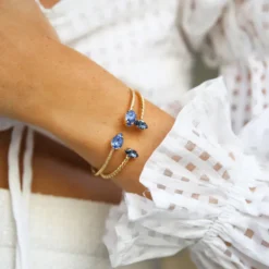 Caroline Svedbom Armband Caroline Svedbom Petite Navette Armband / Denim Blue (Rhodium)