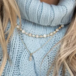 Caroline Svedbom Petite Navette Halsband / Crystal (Guld)
