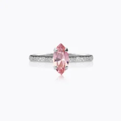 Caroline Svedbom Petite Navette Ring / Light Rose (Rhodium)