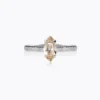 Caroline Svedbom Petite Navette Ring / Light Silk (Rhodium)