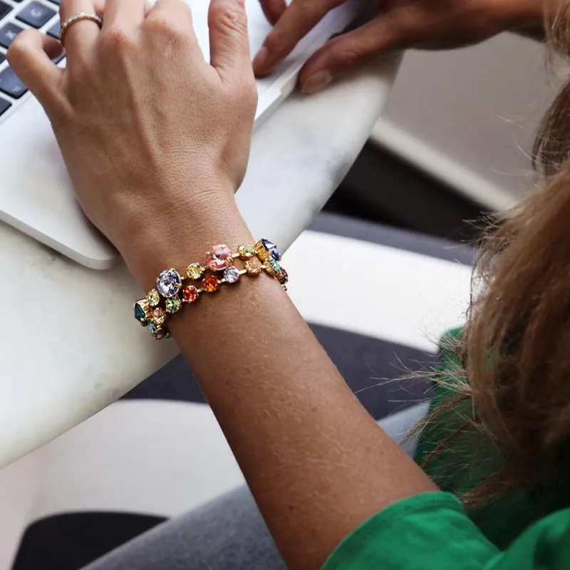 Caroline Svedbom Pomona Armband Guld / Rainbow Combo