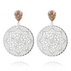 Caroline Svedbom Örhängen Alexandra Vintage Rose (Rhodium)