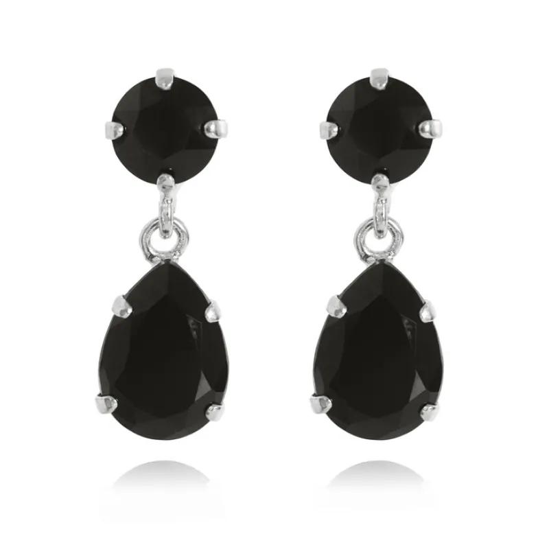 Caroline Svedbom Örhängen Mini Drop Jet (Rhodium)