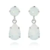 Caroline Svedbom Örhängen Mini Drop White Opal (Rhodium)