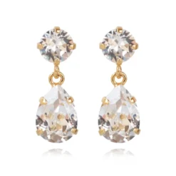 Caroline Svedbom Örhängen Mini Drop Crystal (Guld)