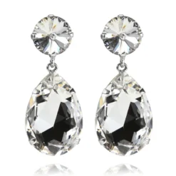 Caroline Svedbom Örhängen Perfect Drop Crystal (Rhodium)