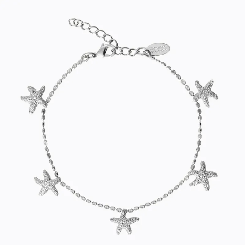 Caroline Svedbom Sea Star Ankel Chain (Rhodium)