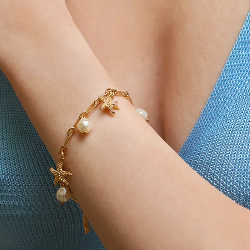 Caroline Svedbom Armband Caroline Svedbom Sea Star Kedja Armband / Pearl (Guld)