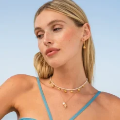 Caroline Svedbom Shell Pearl Halsband / (Rhodium)