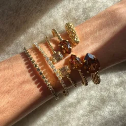 Caroline Svedbom Armband Caroline Svedbom Siri Bangle Armband / Crystal (Guld)