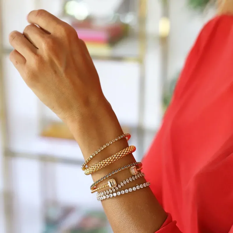 Caroline Svedbom Armband Caroline Svedbom Siri Bangle Armband / Crystal (Guld)