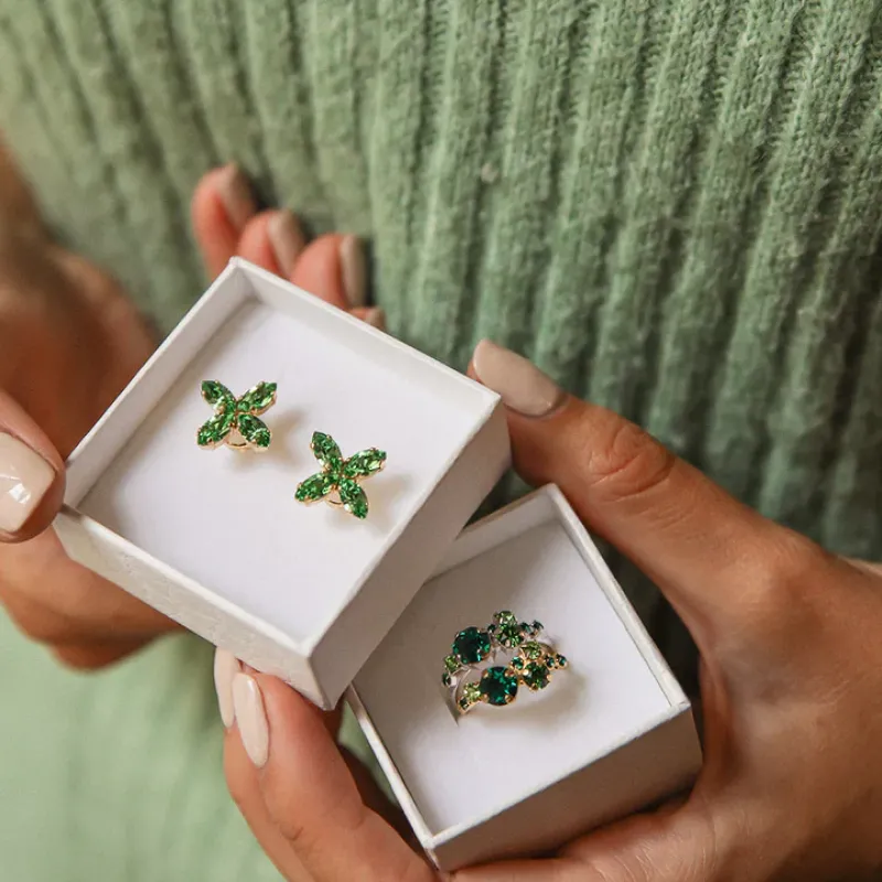 Caroline Svedbom Stardust Ring / Green Combo (Rhodium)