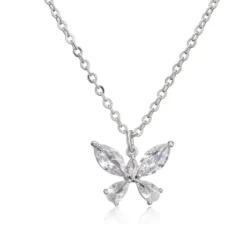 KAMPANJ Celine Estelle Fjäril Silverhalsband med CZ 42+5 cm
