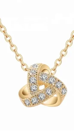 KAMPANJ Celine Estelle Knut Guldhalsband med 18K förgyllning och CZ 40+5 cm