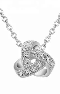 KAMPANJ Celine Estelle knut halsband silver med CZ 40+5 cm