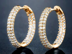 Celine Estelle Runda Guldörhängen med 18K förgyllning och CZ stenar