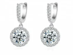 KAMPANJ Celine Estelle Runda hängade Silverörhängen med cubic zirconia