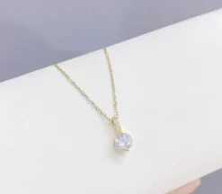 Celine Estelle Runt Guldhalsband med CZ 42+5 cm
