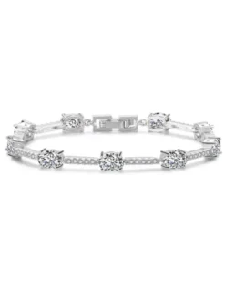 KAMPANJ Celine Estelle Silverarmband med Vitguld och CZ 16,5+2 cm