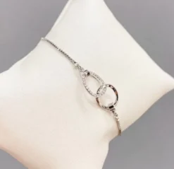 Celine Estelle Silverarmband med ringar och CZ stenar- Reglerbart