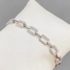 Celine Estelle Silverarmband med Vitguld och CZ 14,5-15,5 cm