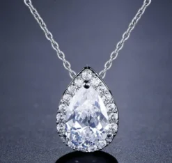 KAMPANJ Celine Estelle Silverhalsband med Vitguld och CZ 40+5 cm