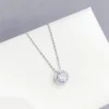 Celine Estelle Silverhalsband med rund sten CZ 42+5 cm