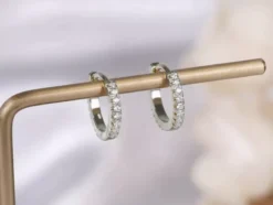 Celine Estelle Silverörhängen med Vitguld och cubic zirconia stenar