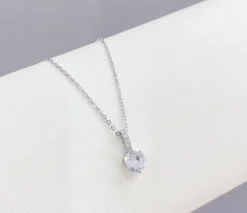 Celine Estelle Tunt Silverhalsband med CZ 42+5 cm