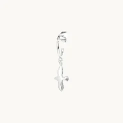 Emma Israelsson Mini Organic Dove M Hoop Silver Ear220