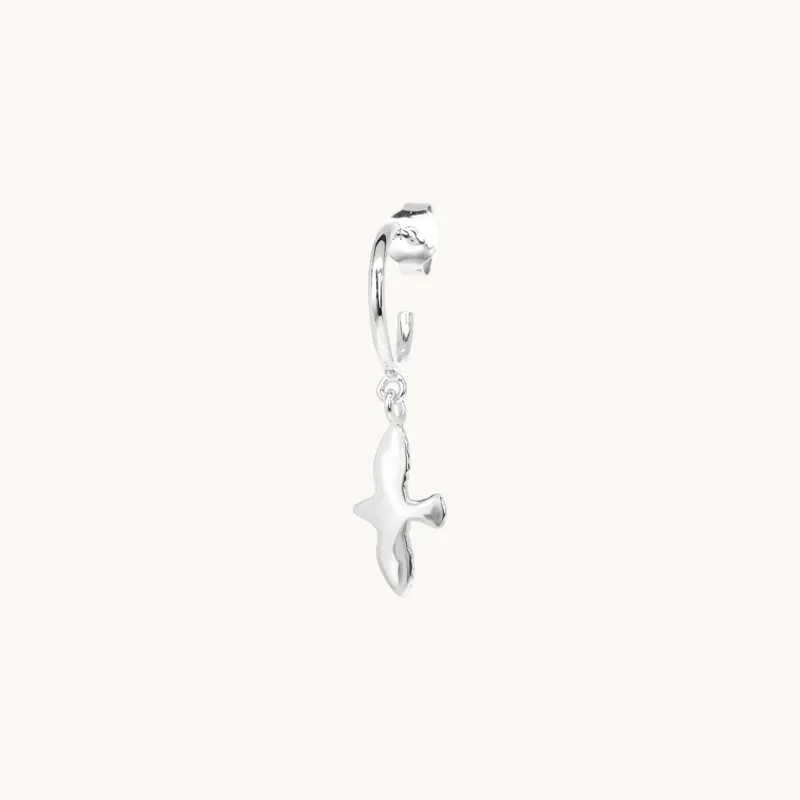 Emma Israelsson Mini Organic Dove M Hoop Silver Ear220