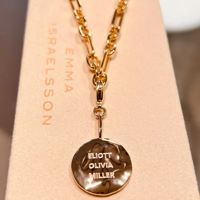Charms Emma Israelsson Name Coin Organic Charm Guld Charm022