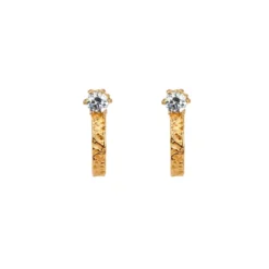 Emma Israelsson Princess Hoops Stone Guld ear158