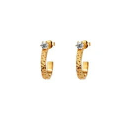 Dam Emma Israelsson Princess hoops stone Små guld – ear156