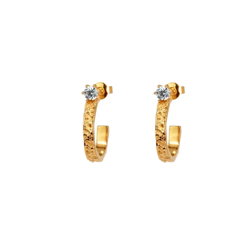 Dam Emma Israelsson Princess hoops stone Små guld – ear156