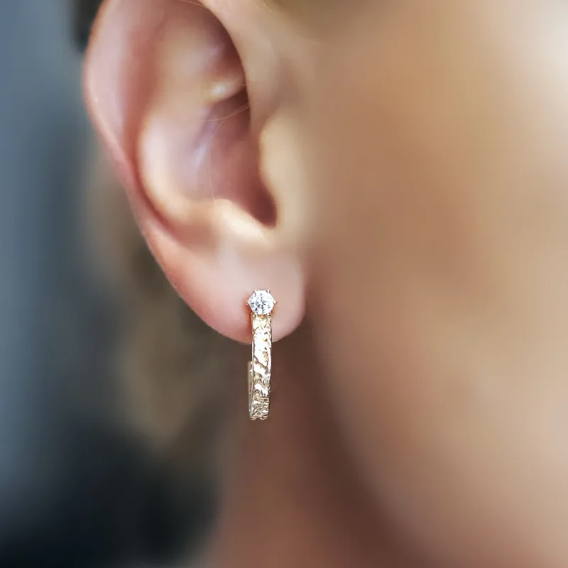 Dam Emma Israelsson Princess hoops stone Små guld – ear156