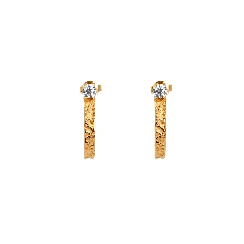 Dam Emma Israelsson Princess hoops stone Små guld – ear156