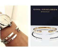 Armband Emma Israelsson Silver Bangle Blk Diamond Brace032