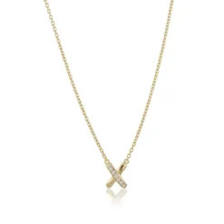 Carolina Gynning smycken Gynning Jewelry Cross my heart Halsband (Guld)