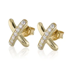 Carolina Gynning smycken Gynning Jewelry Cross my heart Örhängen (Guld)